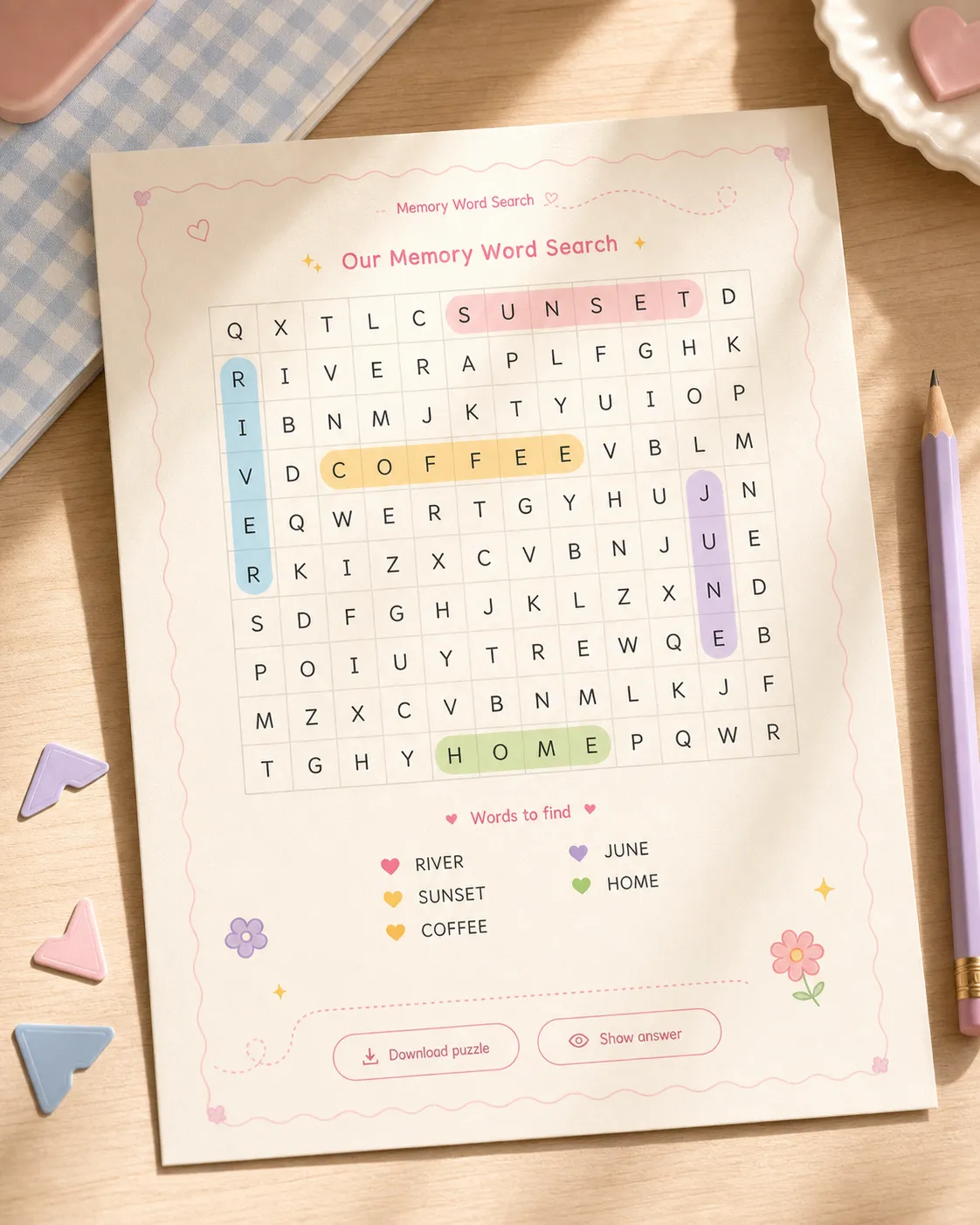Memory Word Search