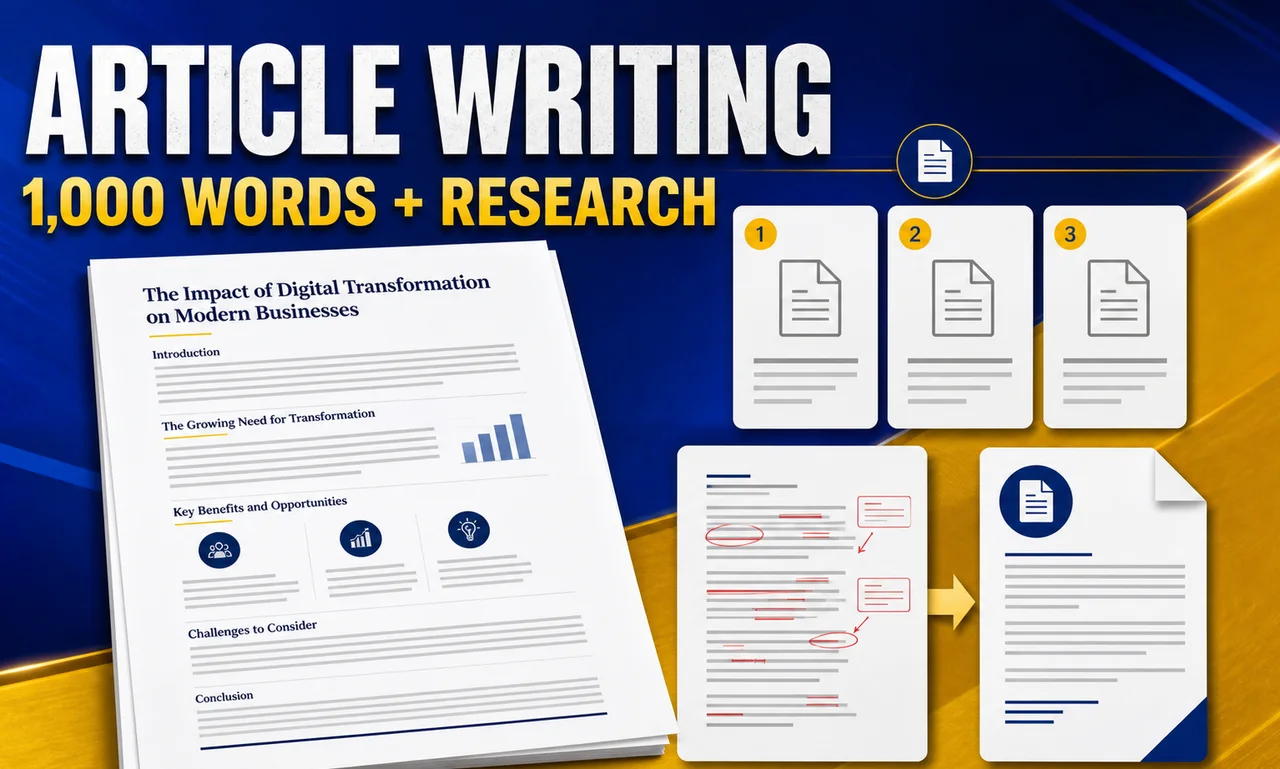 Freelance Writing for a Researched 1,000-Word Article service preview